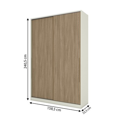 Guarda-Roupa Solteiro Modulado Seletto 2 Portas Areia/Jequitibá - Henn