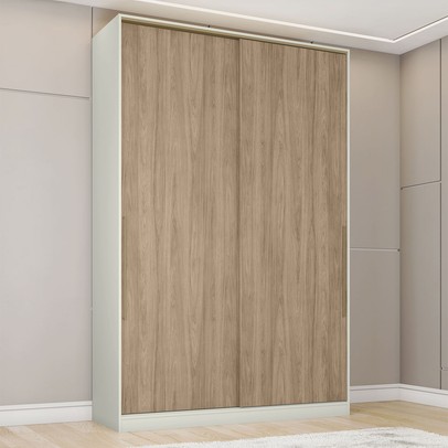 Guarda-Roupa Solteiro Modulado Seletto 2 Portas Areia/Jequitibá - Henn