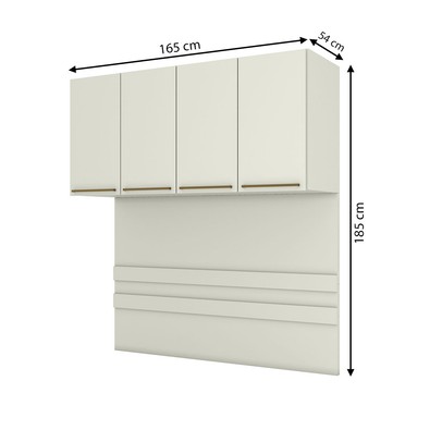 Armário Aéreo para Quarto Ponte Seletto 4 Portas Areia - Henn