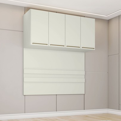 Armário Aéreo para Quarto Ponte Seletto 4 Portas Areia - Henn