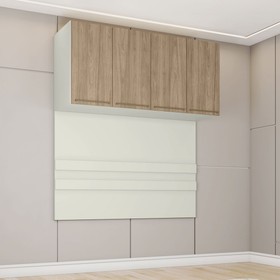 Armário Aéreo para Quarto Ponte Seletto 4 Portas Areia/Jequitibá - Henn