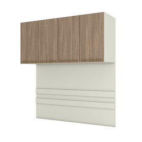 Armário Aéreo para Quarto Ponte Seletto 4 Portas Areia/Jequitibá - Henn