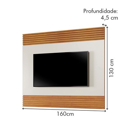 Painel para TV Até 58 Polegadas Madrid Ripado Naturalle/Off White - Mavaular