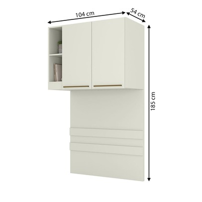 Armário Aéreo para Quarto Ponte Seletto 2 Portas Areia - Henn