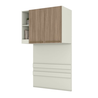 Armário Aéreo para Quarto Ponte Seletto 2 Portas Areia/Jequitibá - Henn