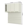 Armário Aéreo para Quarto Seletto 3 Portas 2 Nichos Areia - Henn