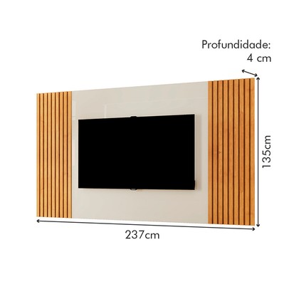 Painel para TV Até 65 Polegadas Piazza Ripado Naturalle/Off White - Mavaular