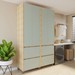 Armário de Cozinha Rainha 4 Portas 4 Gavetas 100% Mdf Nature/Verde - Nesher