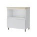 Balcão de Cozinha 80 Cm Rainha 1 Porta 1 Gaveta 100% Mdf Branco/Nature - Nesher
