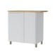 Balcão de Cozinha de Canto Rainha 1 Porta 1 Prateleira 100% Mdf Branco/Nature - Nesher