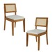 Cadeiras Kit 2 Cadeiras Rainha 100% Madeira Maciça Natural/Linho Off White - Nesher