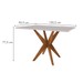 Mesa de Jantar 4 Lugares Donna com Vidro 100% Madeira Maciça Natural/Off White - Nesher