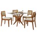 Mesa de Jantar 4 Lugares Donna com Vidro 100% Madeira Maciça Natural/Off White - Nesher