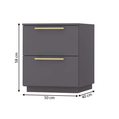 Mesa de Cabeceira Denver 2 Gavetas Alasca - Pnr Móveis