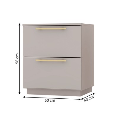 Mesa de Cabeceira Denver 2 Gavetas Fendi - Pnr Móveis