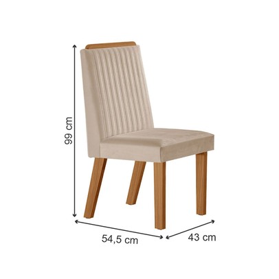 Mesa de Jantar 6 Lugares Prada com Vidro Cinamomo/Off White/Creme - Lj Móveis