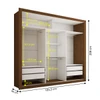 Guarda-Roupa Casal Hamburgo 3 Portas 4 Gavetas com Espelho Cinamomo/Off White - Panorama Móveis