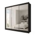 Guarda-Roupa Casal Giulia 3 Portas 3 Gavetas com Espelho Preto - Panorama Móveis