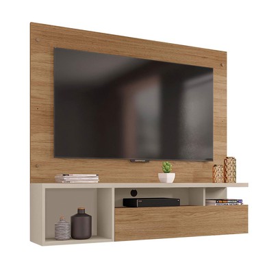 Painel para TV Até 55 Polegadas Brasil 1 Porta Buriti/Off White - Caemmun