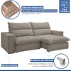 Sofá Retrátil e Reclinável Martinho 250cm Veludo Bege Claro  - Celflex