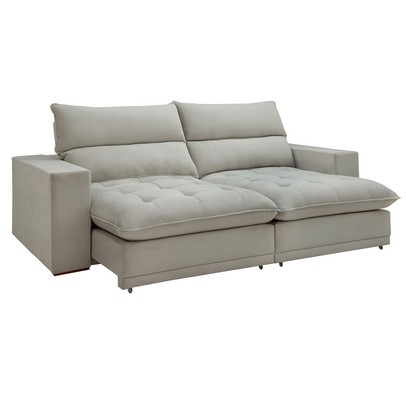 Sofá Retrátil e Reclinável Martinho 250cm Boucle Gelo - Celflex