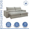 Sofá Retrátil e Reclinável Martinho 250cm Boucle Gelo - Celflex