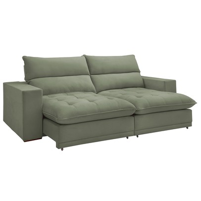 Sofá Retrátil e Reclinável Martinho 250cm Boucle Verde - Celflex