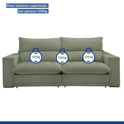 Sofá Retrátil e Reclinável Martinho 250cm Boucle Verde - Celflex