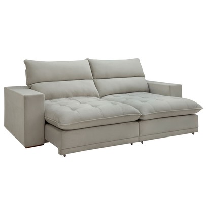 Sofá 4 Lugares Martinho Retrátil 20585 Boucle Gelo - Celflex