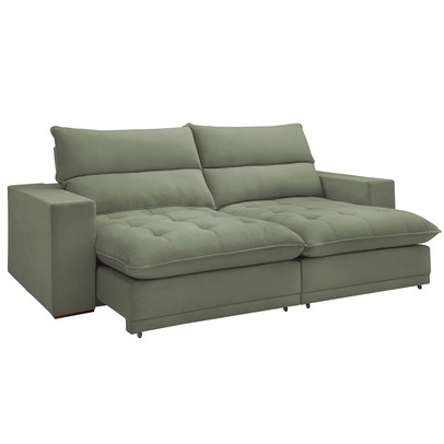 Sofá 4 Lugares Martinho Retrátil 20585 Boucle Verde - Celflex