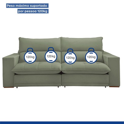 Sofá 4 Lugares Martinho Retrátil 20585 Boucle Verde - Celflex