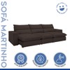 Sofá 4 Lugares Martinho Retrátil 20586 Veludo Marrom  - Celflex