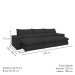 Sofá 4 Lugares Martinho Retrátil Boucle Cinza  - Celflex