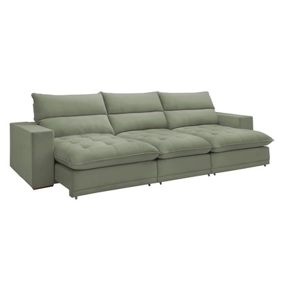 Sofá 4 Lugares Martinho Retrátil Boucle Verde - Celflex