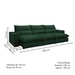 Sofá 5 Lugares Martinho Retrátil 20587 Veludo Verde  - Celflex