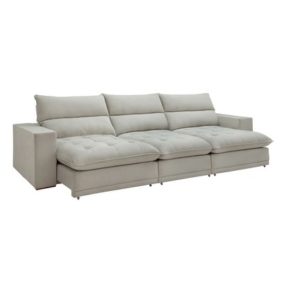 Sofá 5 Lugares Martinho Retrátil 20587 Boucle Gelo - Celflex