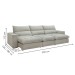Sofá 5 Lugares Martinho Retrátil 20587 Boucle Gelo - Celflex