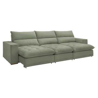 Sofá Retrátil e Reclinável Martinho 350cm Boucle Verde - Celflex