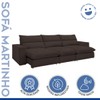 Sofá 5 Lugares Martinho Retrátil Veludo Marrom  - Celflex