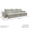 Sofá 5 Lugares Martinho Retrátil Boucle Gelo - Celflex