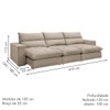 Sofá 5 Lugares Martinho Retrátil Boucle Bege  - Celflex