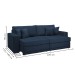 Sofá Cama 3 Lugares Noel Retrátil 20591 Veludo Azul  - Celflex