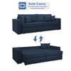 Sofá Cama 3 Lugares Noel Retrátil 20591 Veludo Azul  - Celflex