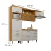 Cozinha Compacta Princesa 6 Portas 6 Gavetas Ripado 100% Mdf Freijó/Off White - Nesher