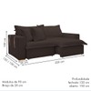 Sofá Cama 3 Lugares Arizona Retrátil 20735 Veludo Marrom  - Celflex