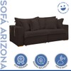 Sofá Cama 3 Lugares Arizona Retrátil 20735 Veludo Marrom  - Celflex