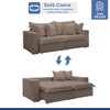 Sofá Cama 3 Lugares Arizona Retrátil 20735 Veludo Bege Escuro - Celflex