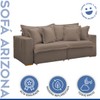 Sofá Cama 3 Lugares Arizona Retrátil 20735 Veludo Bege Escuro - Celflex
