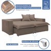 Sofá Cama 3 Lugares Arizona Retrátil 20735 Veludo Bege Escuro - Celflex