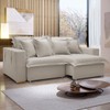 Sofá Cama 3 Lugares Arizona Retrátil 20735 Veludo Bege Claro  - Celflex